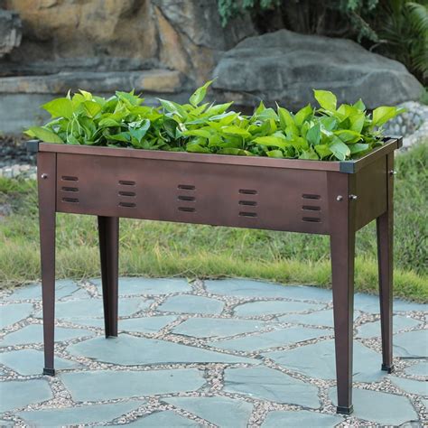 large metal planter box|metal elevated planter box.